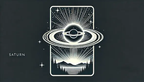 Satürn gezegenine ait arka planı siyah olan illüstrasyon